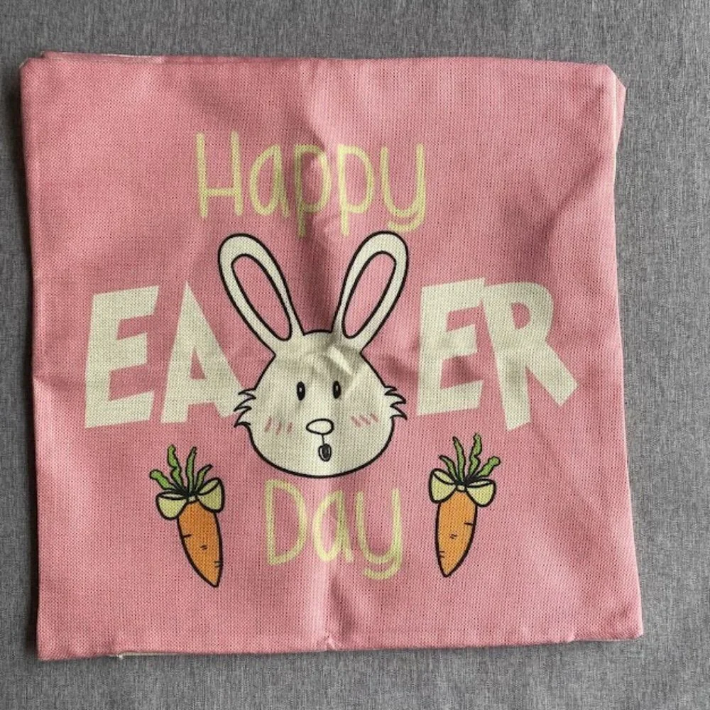 Easter Pillow Covers 18x18 Set of 4 Happy Easter Decorations Rabbit Bunny